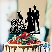 Bride And Groom Silhouette Rustic Wedding Cake Topper With French Bulldog And Siberian Husky Bride And Groom Cake Topper For Wedding Mr & Mrs Wedding Cake Topper Black Acrylic Custom Cake Topper