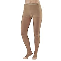 Ames Walker AW Style 33OT Sheer Support 20-30 mmHg Firm Compression Open Toe Pantyhose Beige Small