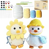 Crochet Starter Kit, Crochet Beginners Kit for Adults Kids 2 Cute Ducks Beginners Crochet Starter Kit with Step-by-Step Instructions and Video Tutorials Complete Crochet Set for Beginners