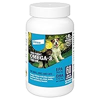 Snip Tips Omega-3 Fish Oil Liquid Supplement for Small Dogs and Cats, 60 Count