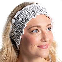 Headbands For Skincare Adjustable Classic Seersucker Spa Headband, One Size, Black