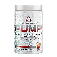 Core Nutritionals Pump Full-Spectrum Non-Stimulant Pre-Workout, with N03T Nitrate, Peak02, Alpha GPC, for Maximum Pump, Strength, and Performance 20 Servings (Sangria)