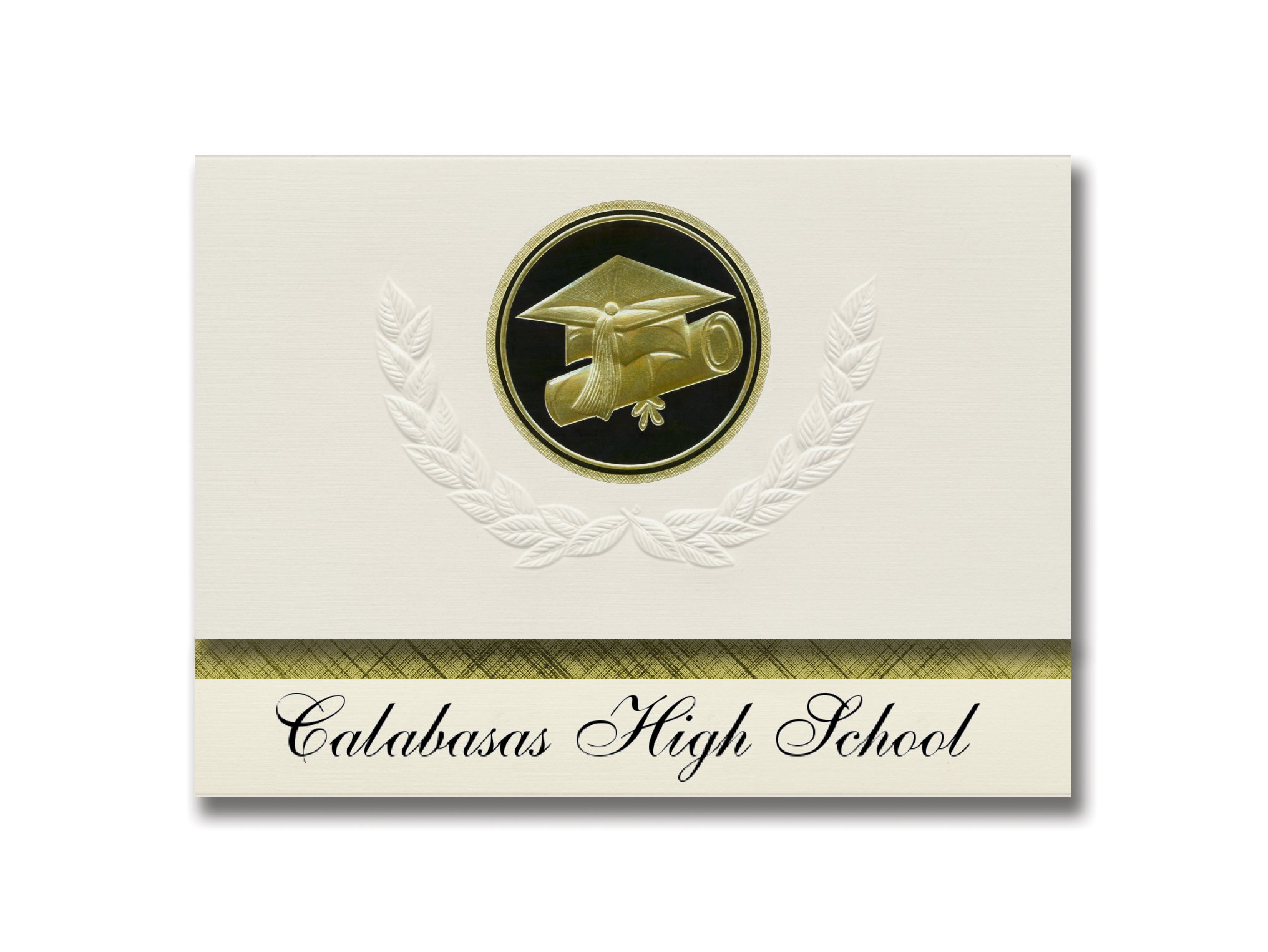 Signature Announcements Calabasas High School (Calabasas, CA) Graduation Announcements, Presidential style, Elite package of 25 Cap & Diploma Seal....