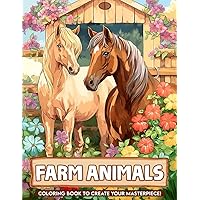 Farm Animals: Peaceful Farm Animals Coloring Pages Gifts For Birthday For Stress Relief
