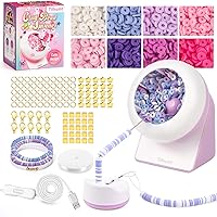 Tilhumt Clay Bead Spinner, 2112Pcs Bracelet Making Kit with Electric Bead Spinner and 8 Colors Clay Beads, Automatic Bracelet Maker for Jewelry Making & Friendship Bracelets, Gift for Girls