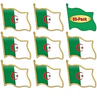 12/24/50/100Pcs Official Algeria Flag Pins Bulk - Metal Algerian National Lapel Pin