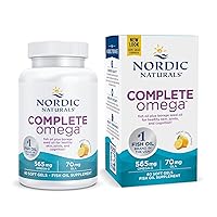Complete Omega, Lemon Flavor - 60 Soft Gels - 565 mg Omega-3 - EPA & DHA with Added GLA - Healthy Skin & Joints, Cognition, Positive Mood - Non-GMO - 30 Servings