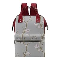 Cherry Blossom Flower Multifunction Diaper Bag Backpack Large Capacity Travel Back Pack Waterproof Mommy Bags