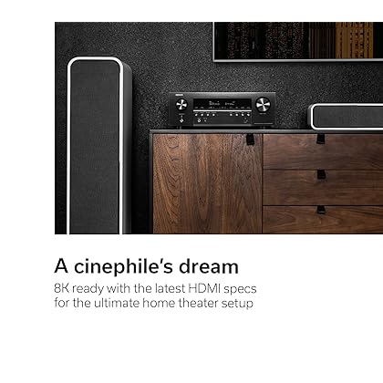 Denon AVR-S760H 7.2 Ch AVR - 75 W/Ch (2021 Model), Advanced 8K Upscaling, Dolby Atmos Height Virtualization, DTS Virtual:X & More, Built-in HEOS, Amazon Alexa Voice Control