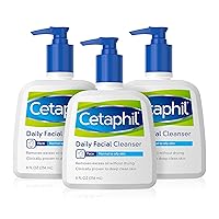 Face Wash by Cetaphil, Daily Facial Cleanser for Combination to Oily Sensitive Skin, 8 oz Pack of 3, Gentle Foaming Deep Clean Without Stripping