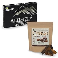 Sayan Natural Wellness Bundle - Siberian Chaga Mushroom Chunks & Pure Organic Shilajit Black Resin Mineral Tablets - Immune Support, Antioxidant Defense, and Digestive Health for Men and Women