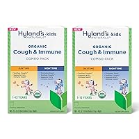 Hyland's Naturals - Kids - Organic Cough & Immune Day & Night Combo Pack - Eases Coughs, Supports Immunity, Promotes Sleep, Two 4 Fl Oz. Bottles (8 fl oz) (Pack of 2)