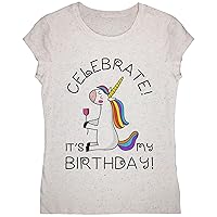 Unicorn Celebrate It's My Birthday Youth Girls T Shirt