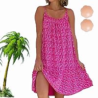 Pink Chloe Sundress, Camibloom - Floral Printed Camisole Dress, Pink Chloe Dress, Plus Size Pink Chloe Dresses