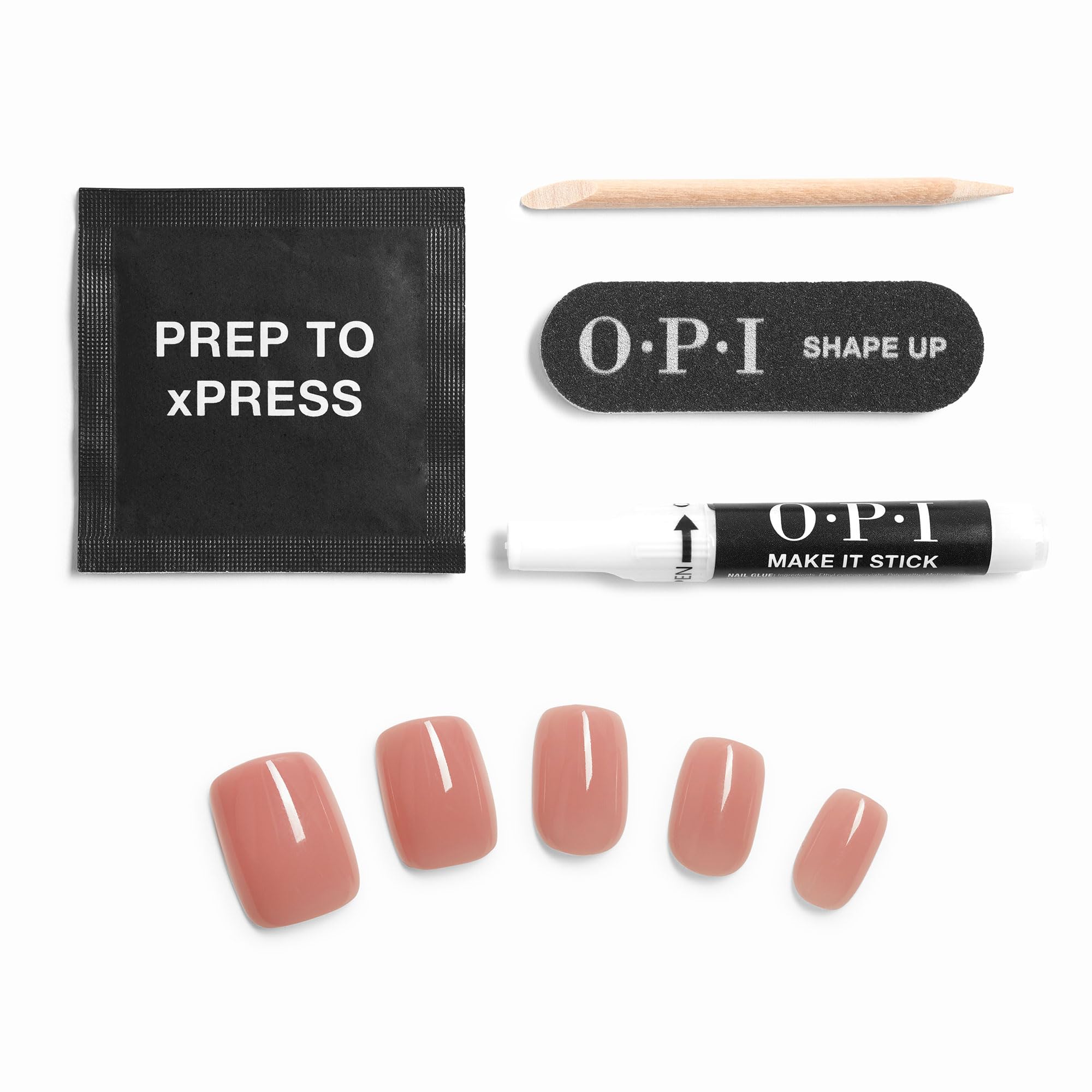OPI xPRESS/ON Press On Nails, Up to 14 Days of Wear, Gel-Like Salon Manicure, Vegan, Sustainable Packaging, With Nail Glue, Short Neutral Nails, Somewhere Over the Rainbow Mountains
