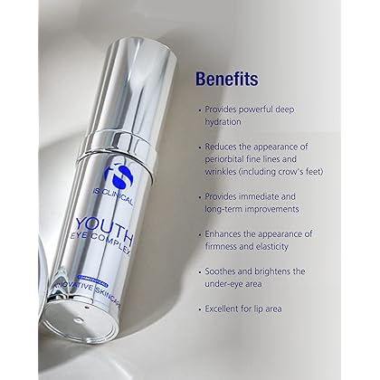 iS CLINICAL Youth Eye Complex, Anti-Aging Brightening Under Eye Cream, Reduces Puffiness, Hydrating and Firming Eye Cream