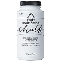 FolkArt Home Decor Chalk Furniture & Craft Paint in Assorted Colors, 16 ounce, White Adirondack,34846