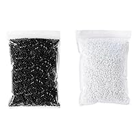 Fuse Beads Black and White, Compatible Perler Beads Hama Beads, Bundle of 6000 Black Melty Beads and 6000 White Melty Beads, 2 Pack
