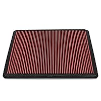 DNA Motoring AFPN-235-RD Clean Air Washable Drop In Panel Air Filter Enhance Engine Performance Power & Acceleration Improve [Compatible with 2001-2006 Mitsubishi Montero]