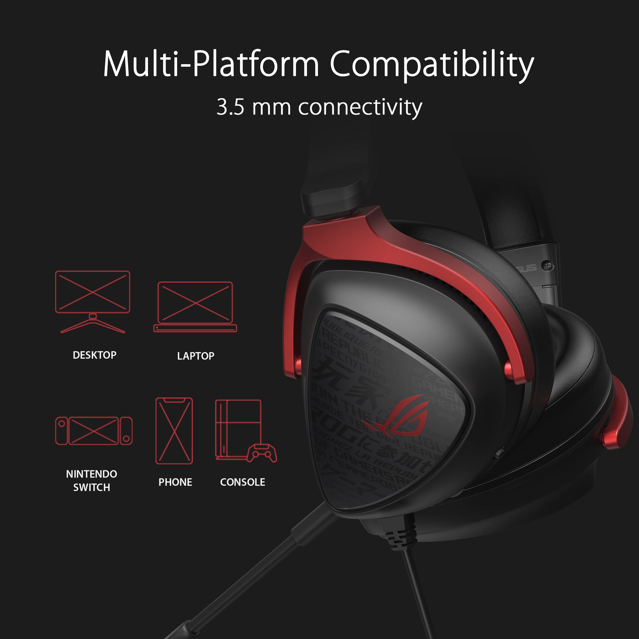 ASUS ROG Delta S Core Wired Gaming Headset (Lightweight 270g, 7.1 Surround Sound, 50mm Drivers, Discord Certified Mic, 3.5mm,for PC, Switch, PS4, PS5, Xbox, and Mobile Devices)- Black