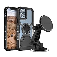 Rokform - iPhone 12 Pro, iPhone 12 Crystal Case + Magnetic Windshield Suction Phone Mount