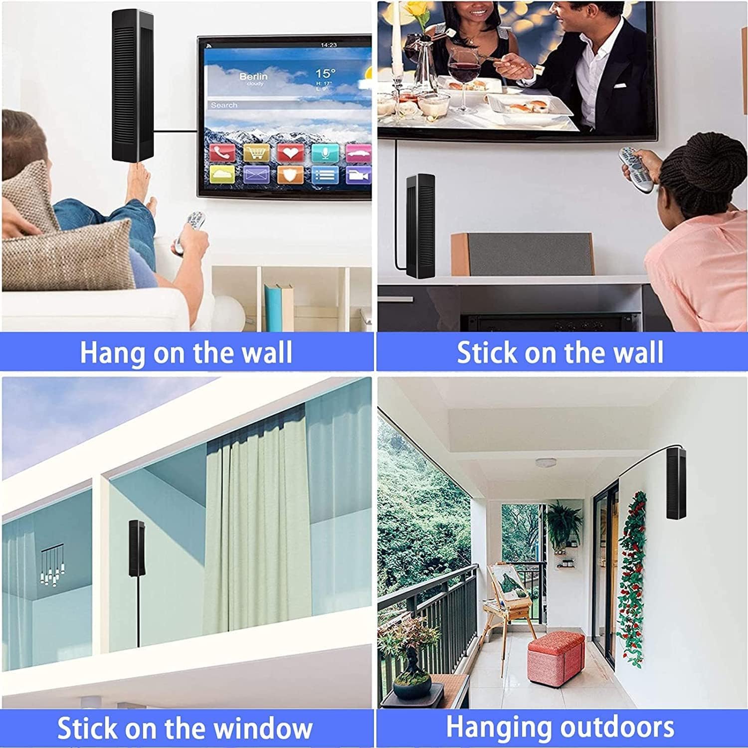Digital Antenna for Smart tv，TV Antenna for Smart TV Indoor with Signal Booster Support All TV with 4K 1080p All Television Outdoor Smart TV Antenna