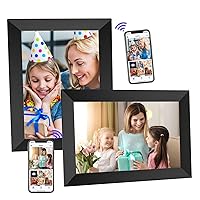 2 PCS Digital Picture Frame, PULLOON 10.1 Inch WiFi Digital Photo Frame with HD Touch Screen, Auto-Rotate, Wall Mountable, Built-in 32GB Storage, Easy Setup to Share Photo and Video Instantly via App