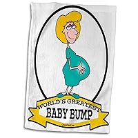 3dRose Funny Worlds Greatest Baby Bump Women Pregnancy Humor Cartoon - Towels (twl-102945-1)
