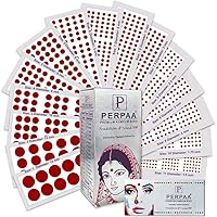 Premium Velvet Sticker Kumkum Bindi Box of 15 Flaps with Different Size - Pottu for Women,Ladies, Girls (Light Maroon)