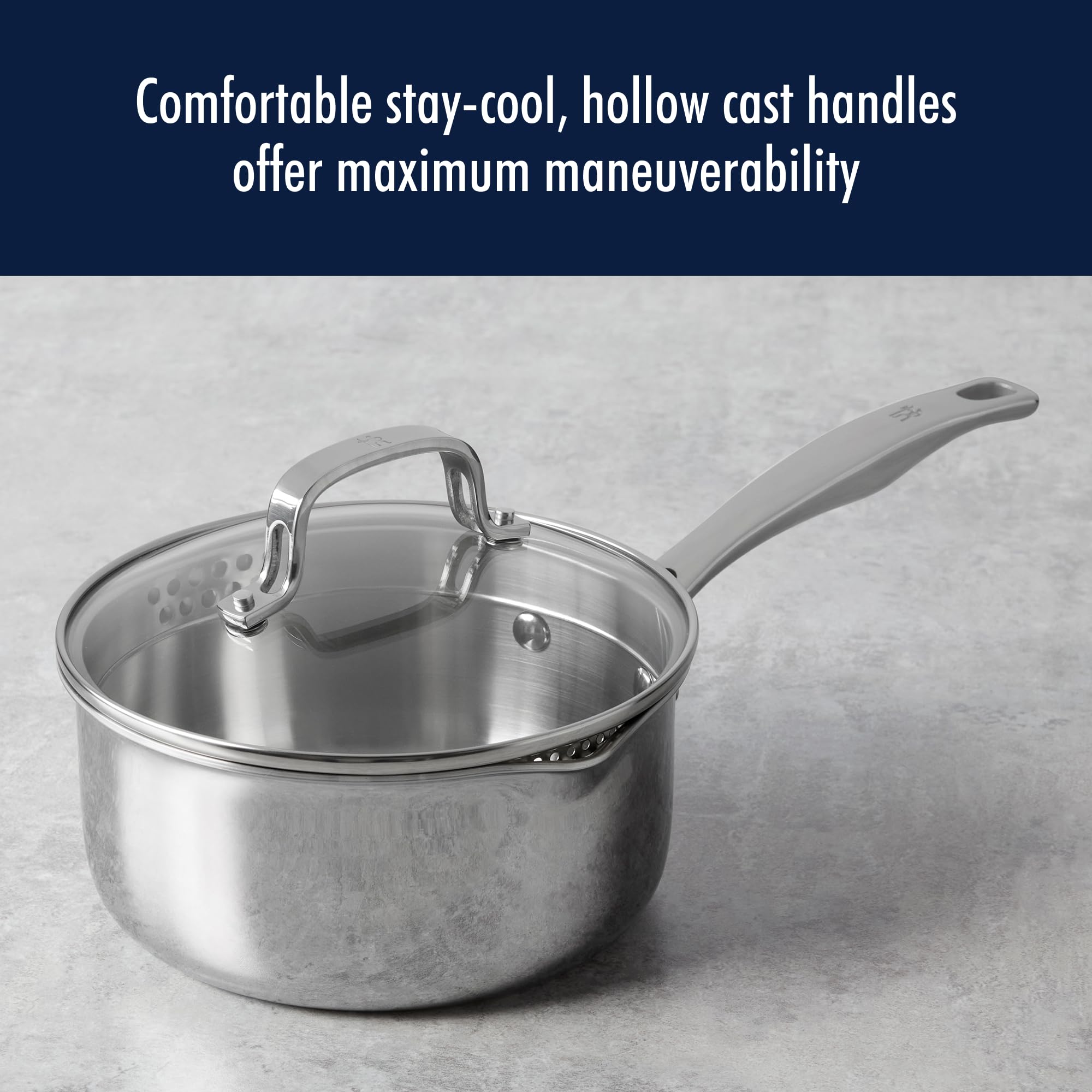 HENCKELS Clad H3 10-pc Induction Pot and Pan Set, Stainless Steel, Durable and Easy to clean