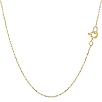 Jewelry Affairs 14k Yellow Gold Rope Chain Necklace, 0.4mm