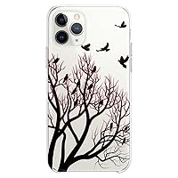 TPU Case Compatible with iPhone 15 14 13 12 11 Pro Max Plus Mini Xs Xr X 8+ 7 6 5 SE Pattern Clear Ravens Phone Print Red Girls Teen Cute Lady Tree Flexible Silicone Slim fit Bird Black Design