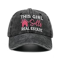 Women's This Girl Real Estate Realtor Baseball Cap Adjustable Washed Twill Dad Hat