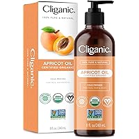 Organic Apricot Oil, 100% Pure (8oz) - For Skin, Hair & Face | Natural Cold Pressed Unrefined