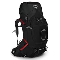 Osprey Aether Plus 60L Men's Backpacking Backpack, Black, L/XL