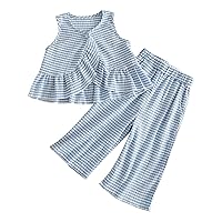 New Born Stuff Summer Toddler Girl Cotton Sleeveless Checked Suit Soft and Comfy Daily Wear Outfits Baby Girl Easter (A, 4-5 Years)