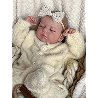 TERABITHIA 20 Inches Real Baby Size Hand Painted Hair Asleep Cuddly Body Lifelike Reborn Baby Doll Realistic Newborn Premie Baby Dolls Xmas Gift Set with Magnetic Pacifier, May God Bless You