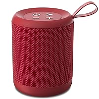 MEGATEK Portable Bluetooth Speaker, Loud HD Sound and Well-Defined Bass, IPX5 Waterproof, up to 10 Hours of Play, Aux Input, Wireless Speaker with Clip for Home, Outdoor and Travel (Red)