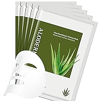 Aloderma Firming Sheet Masks with 89% Organic Aloe Vera 5 pcs - Formulated for Age-Defying Results with Hyaluronic Acid & Arginine, Intense Hydration & Nourishment for Plump, Supple, Rejuvenated Skin