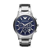 Emporio Armani Watch for Men, Chronograph Movement, 43 mm Silver / Steel Stainless Steel Case with a Stainless Steel Strap, AR2448
