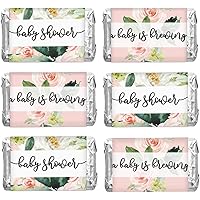 Pack of 90, Baby Shower Candy Wrappers, Mini Candy Bar Miniatures Wrappers Chocolate Bar Label Stickers for Girl Baby Shower Decor (No Candy) (Unicorn)-a