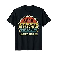 April 1962 Vintage 60th Birthday 60 Year Old Gifts For Men T-Shirt