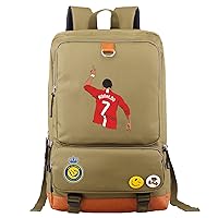 Classic Cristiano Ronaldo Daypack Novelty AI Nassr FC Backpack,Waterproof Book Bag for Travel