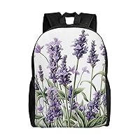 Lavender and Butterflies Print Backpack for Women Men Lightweight Laptop Backpacks Travel Laptop Bag Casual Daypack