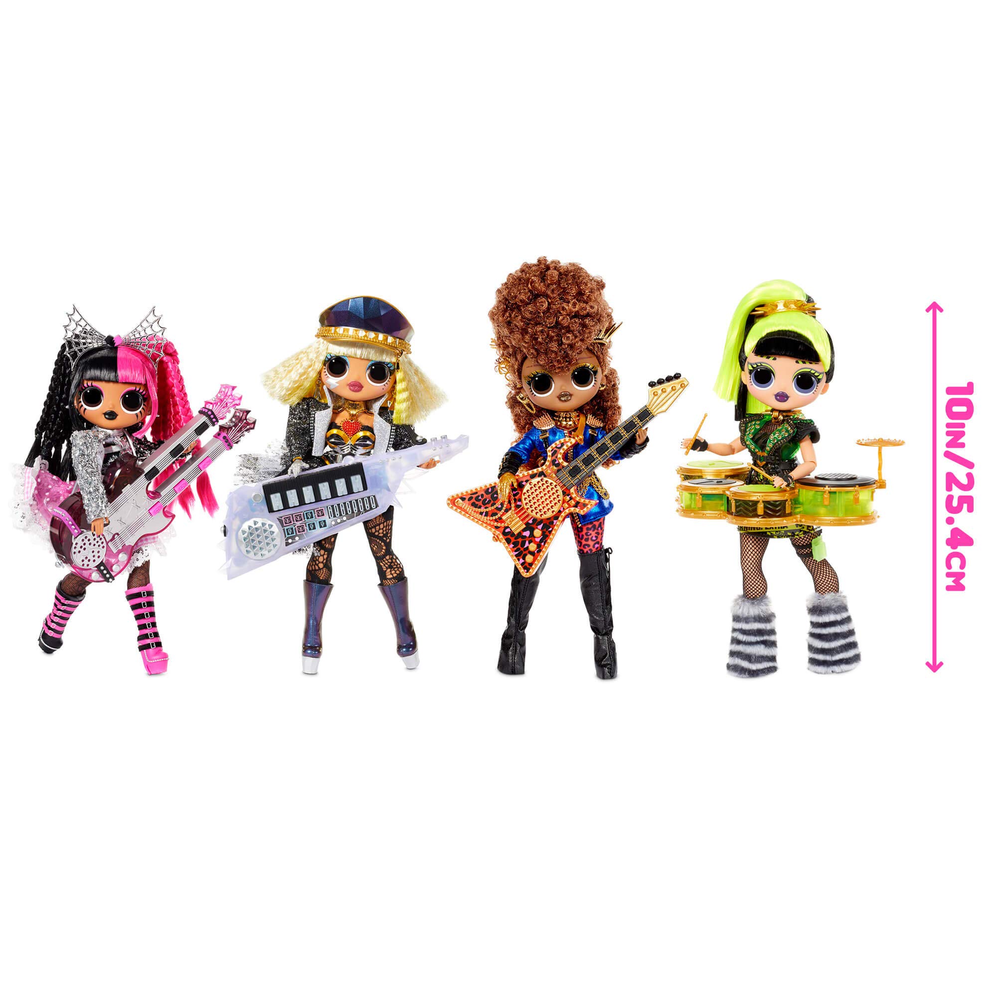 L.O.L. Surprise! OMG Remix Super Surprise with 70+ Surprises, Plays Music, 4 Fashion Dolls And 4 Dolls (Sisters), Rock Instruments, Boom Box Packaging, And Rock Band Accessories | Ages 4+