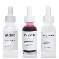 Rolanyin Peeling Solution AHA 30% + BHA 2% Exfoliating Facial Serum and ROLANYIN Hyaluronic Acid 2% + B5 30ml and ROLANYIN 