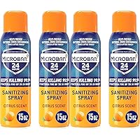 Disinfectant Spray, 24 Hour Sanitizing and Antibacterial Spray, Sanitizing Spray, Citrus Scent, 2 Count (15oz Each) (Packaging May Vary) (Pack of 2)