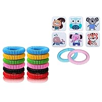 24 Pack Mosquito Repellent Bracelets and 120 Pack Mosquito Repellent Stickers for Kids & Adults, Outdoor Patio Hiking Camping Gear Must Haves