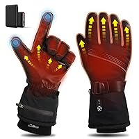 Heated Gloves, Heated Gloves for Men Women Rechargeable Electric Gloves Waterproof Hand Warmers Winter Thermal Gloves for Cold Weather Work Hunting Fishing Running Cycling Hiking Skiing Motorcycle