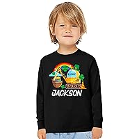 Kids Saint Patrick's Day Custom Lucky Excavator Toddler Girl Boy Long Sleeve Shirt